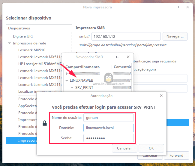 Configurando o Linux em fila de impressão