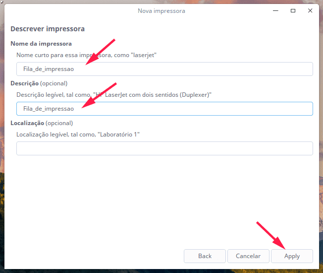 Configurando o Linux em fila de impressão