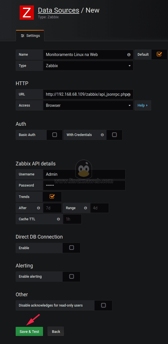 Configurando Grafana no Zabbix Server